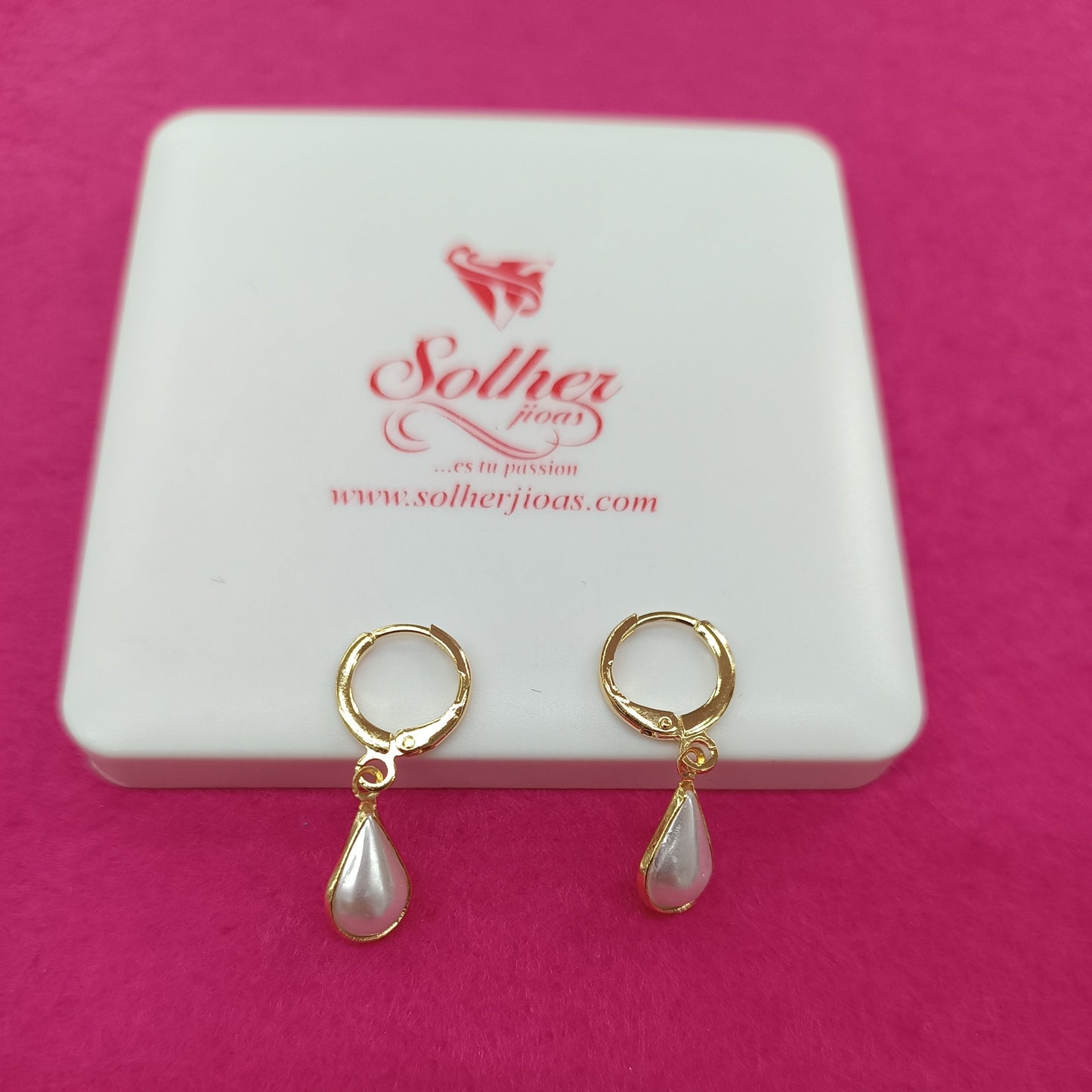 Pendientes gotas perlas cultivadas Gold