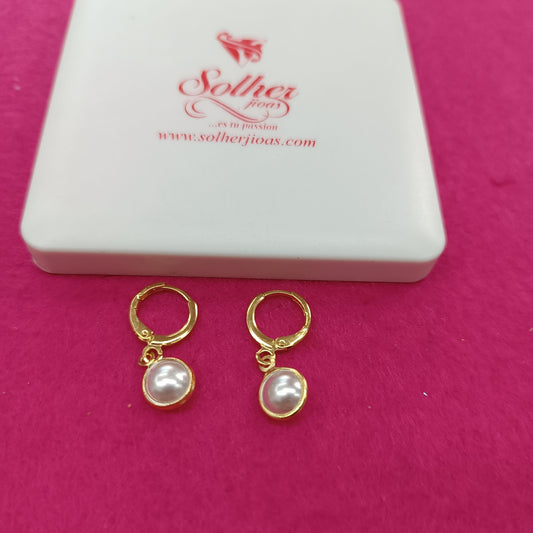 Pendientes con perlas cultivadas en círculo ⏺️ Gold.