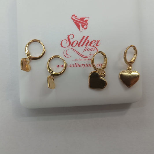 Pack Pendientes Corazones RELIEVE T.m y s
