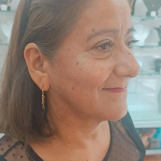 Pendientes corazones 2 hilos .