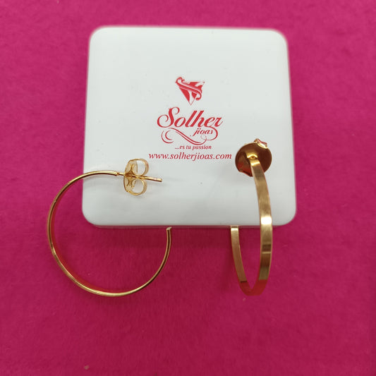 Argollas caña lisa cuadrado Tamaño S Gold