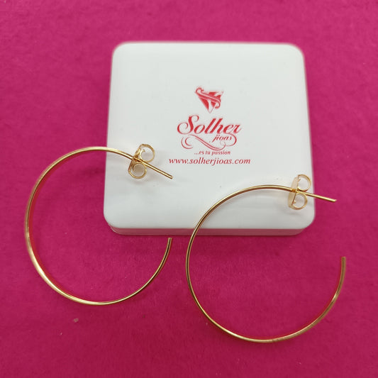 Argollas caña lisa cuadrado Tamaño M Gold