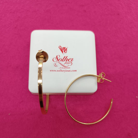 Argollas caña lisa cuadrado Tamaño L Gold