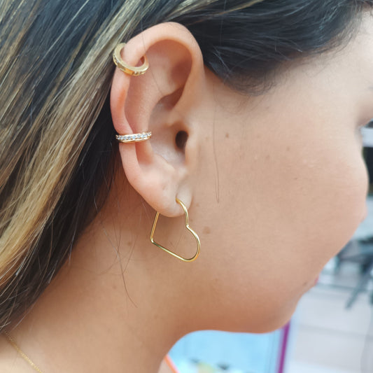 Argolla en Corazón ❤️ Media Caña Tamaño M Gold.