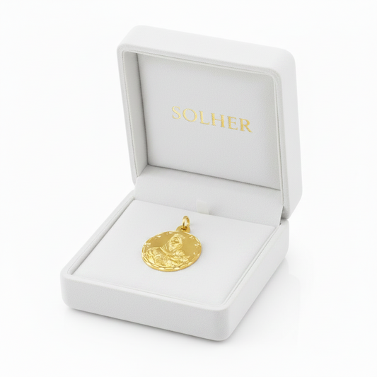 Medalla Virgen del Carmen  100%   en Oro amarillo de 18 Kl.