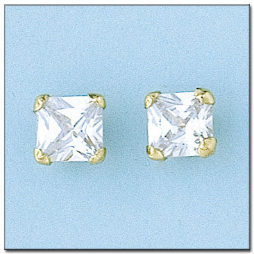 Pendientes 100%  en Oro de 18 Kl. con circonitas. Cierre de presión.