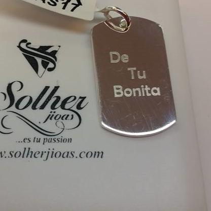 Colgante Placa Personalizado Plata