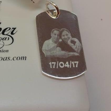 Colgante Placa Personalizado Plata