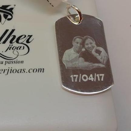 Colgante Placa Personalizado Plata