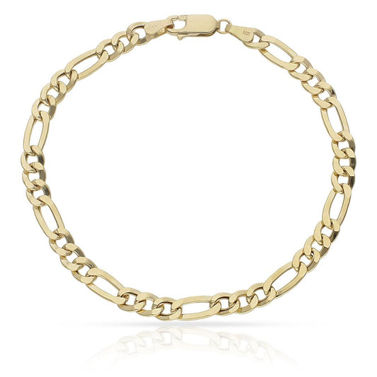 Pulsera hueca 100% en Oro de 18 Kl. con eslabón plano 3x1.