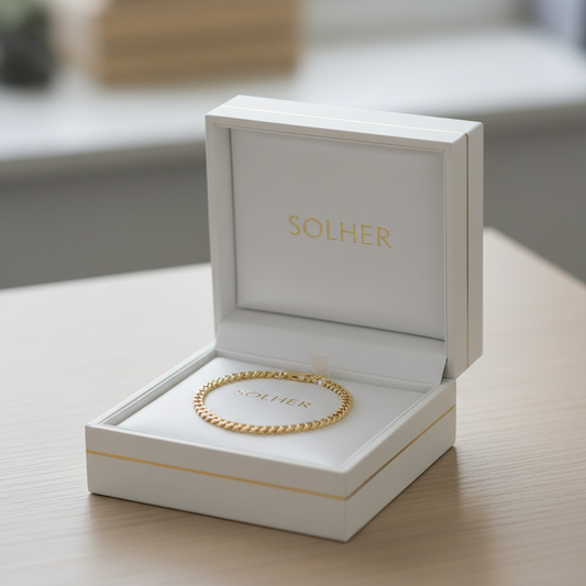 Pulsera barbada hueca  100% en Oro de 18 Kl