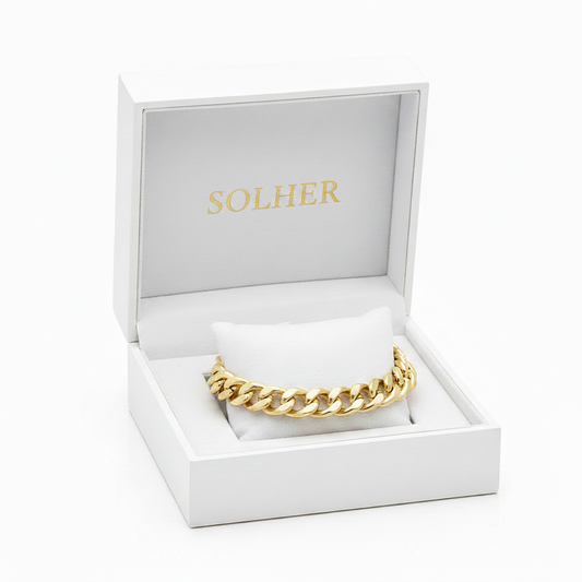 Pulsera de caballero  100% en  Oro de 18 Kl. Modelo de eslabones barbados