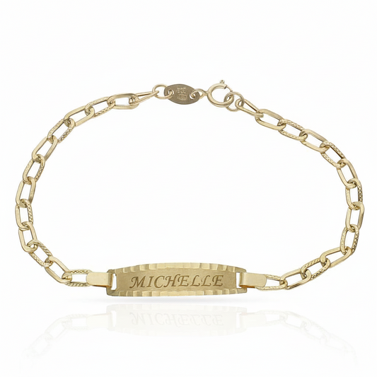 Pulsera   Personalizado  Unisex. 100% Oro de 18 Kilates.