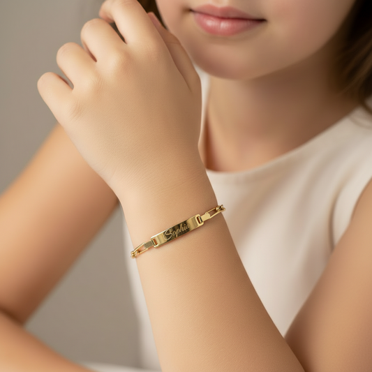 Pulsera Personalizable para bebe 100% en Oro de 18 Kl.
