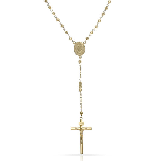 Rosario  100%   en Oro de 18 Kl. con la Virgen Milagrosa y cruz con cristo.