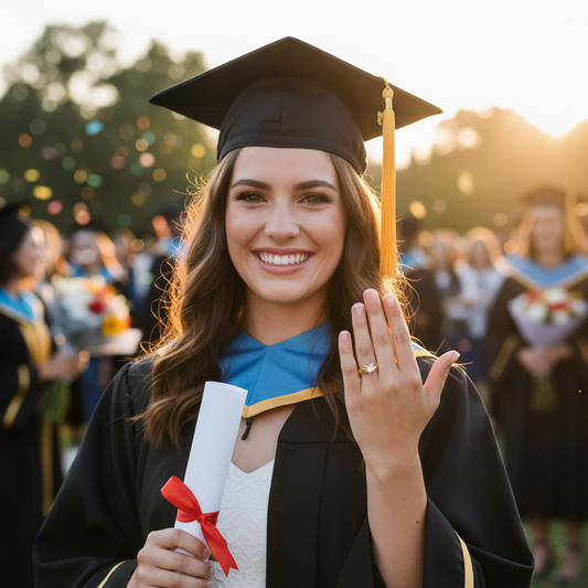 Anillo Personalizado Graduación 100% en Oro de 18 Kl.