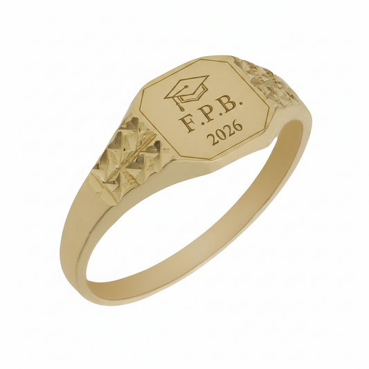 Sello Personalizado Graduación  100% en Oro de 18 Kl.