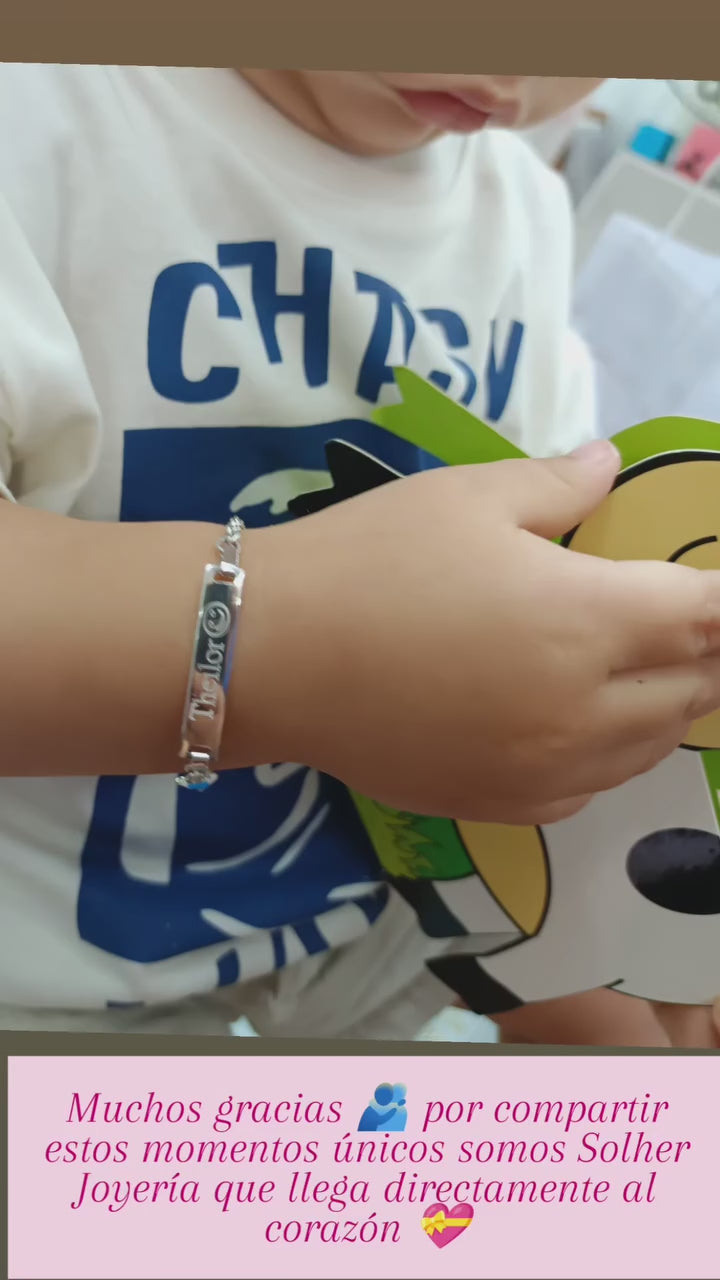 Pulsera personalizada para niños plata