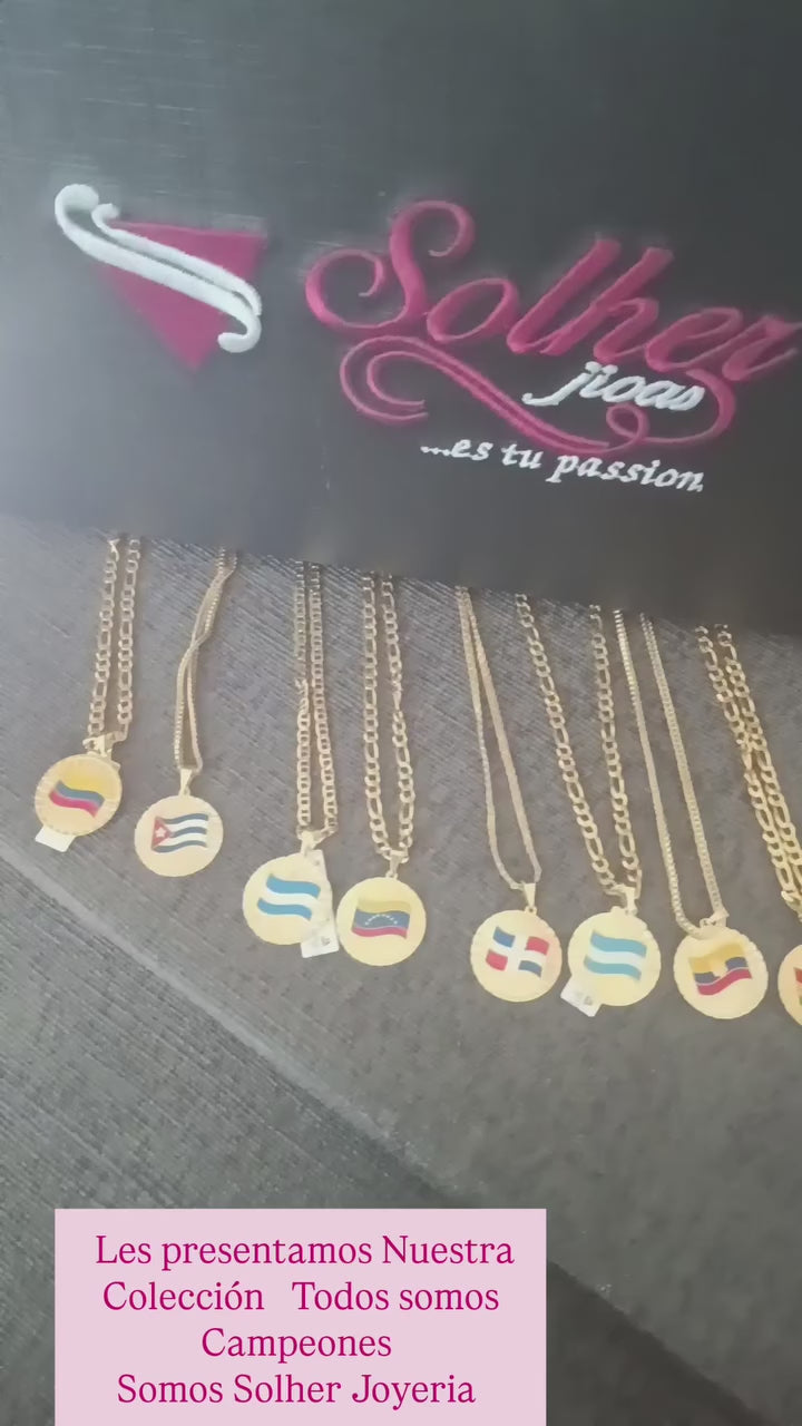 Cadena con Colgante Medalla República Dominicana 🇩🇴 T: M