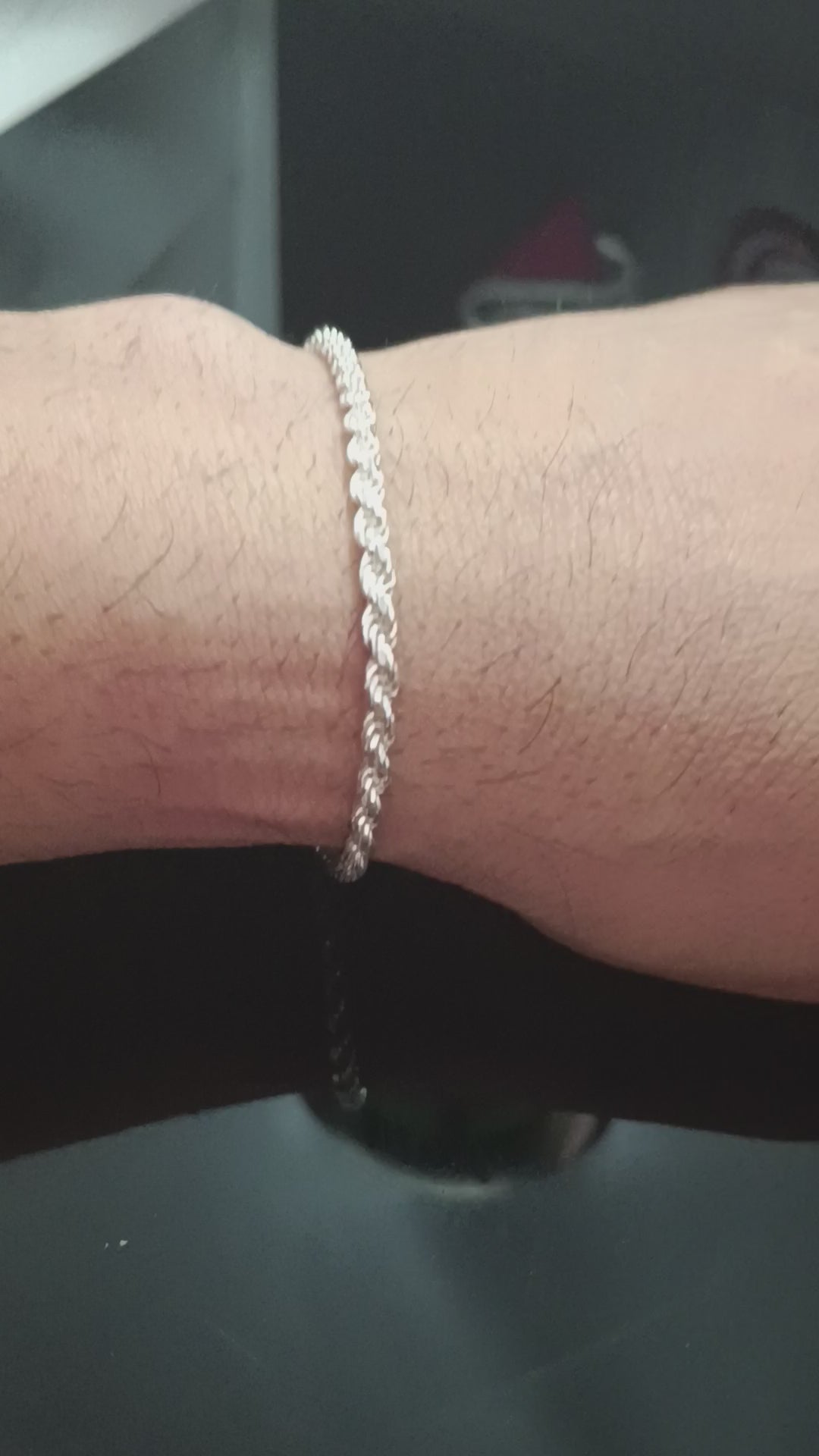 Pulsera  Cordón 100% Plata 3mm