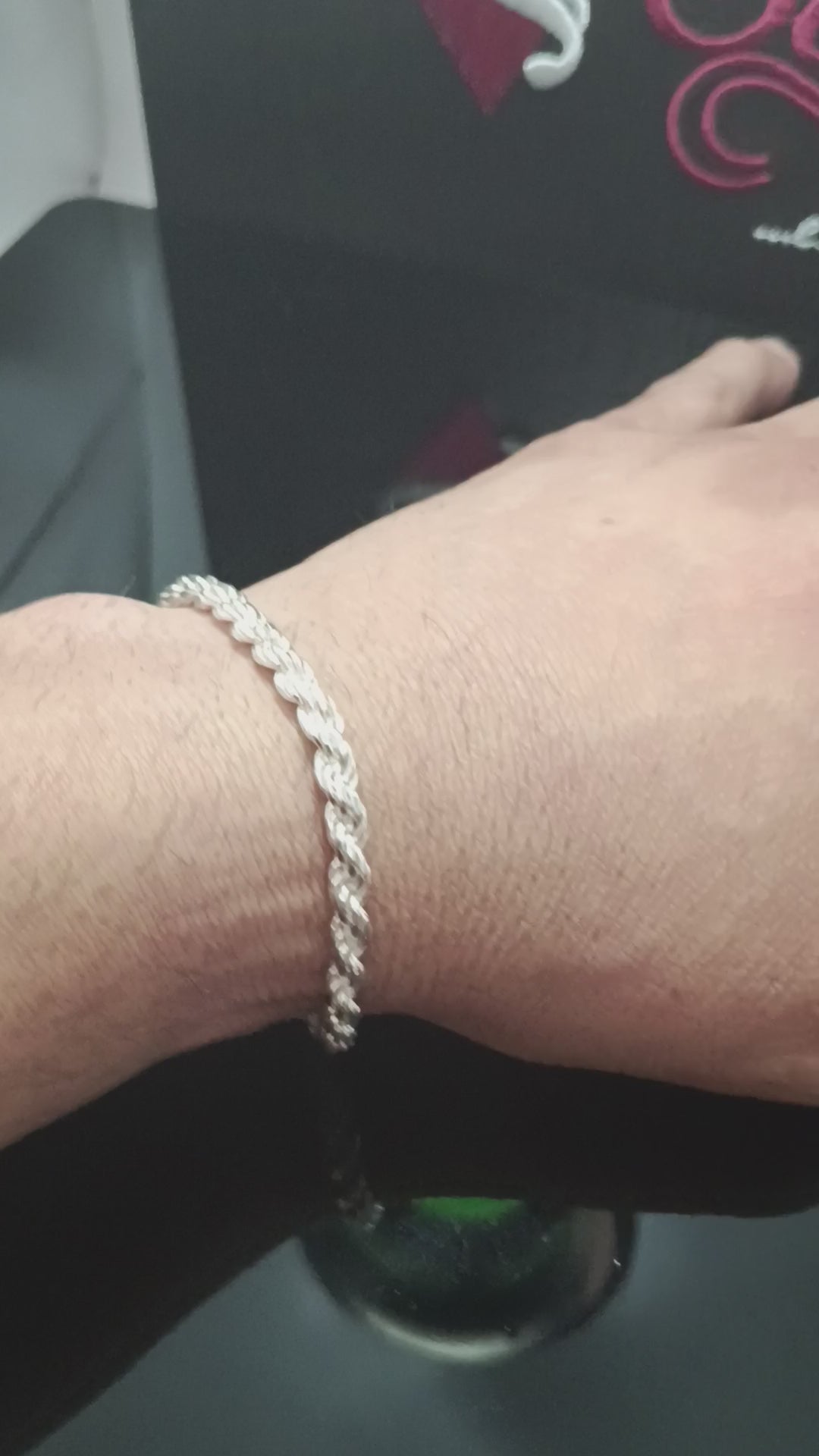 Pulsera  Cordón 100% Plata 3mm