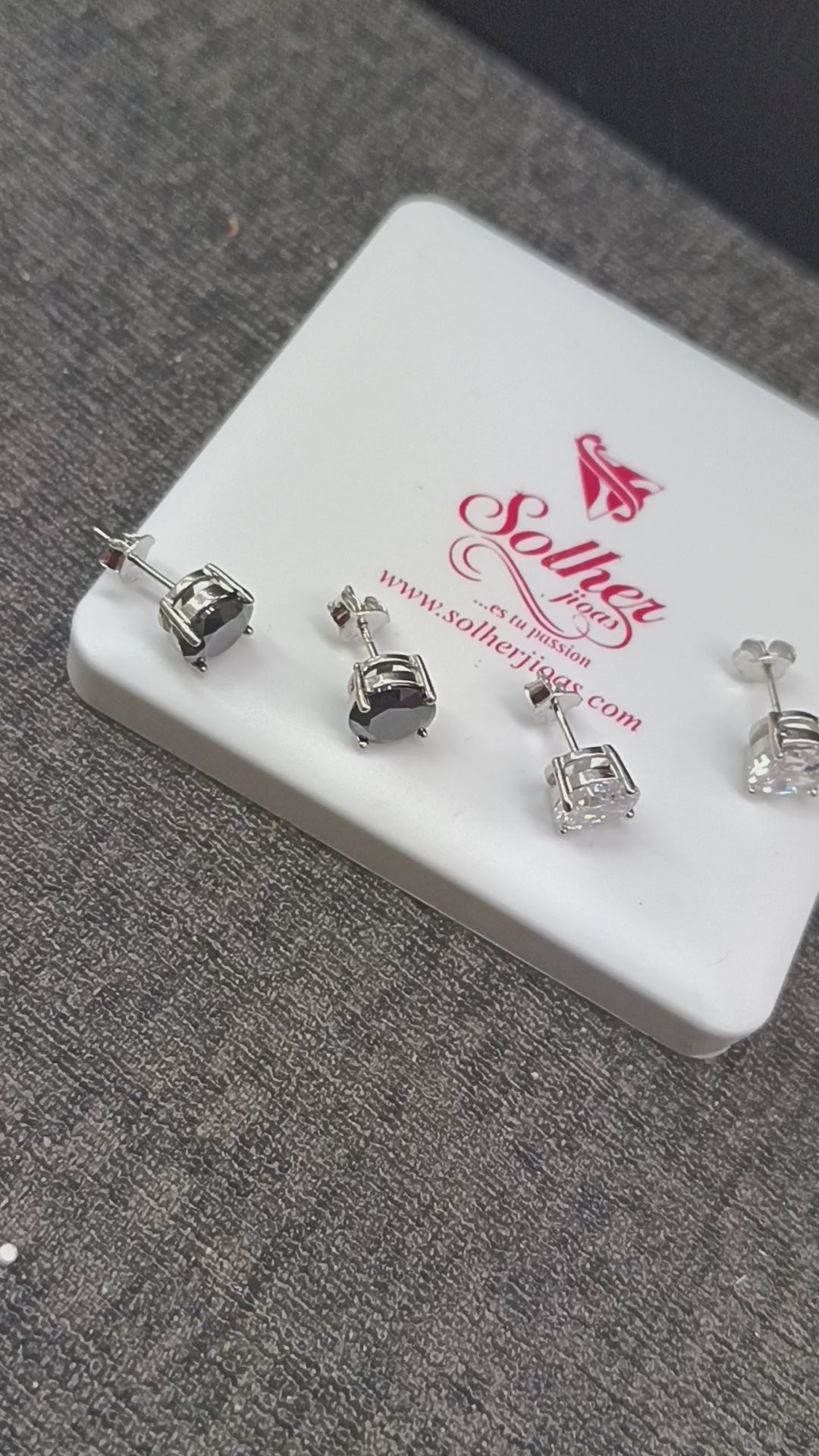 Pendientes  Circón corte Redondo   silver