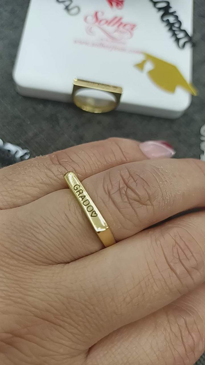 Anillo graduación 🎓 personalizado Gold.