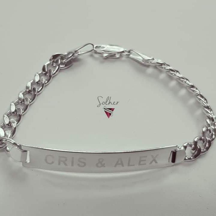 Pulseras personalizadas unisex plata