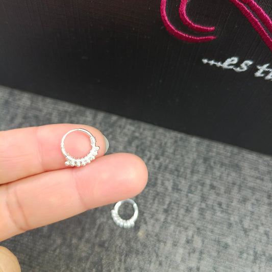 ARGOLLAS PLATA 925 ARO BOLITAS BRILLO PLATA
