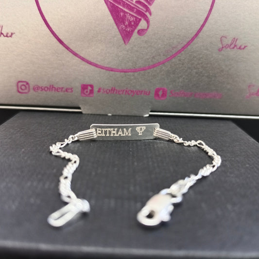 Pulsera personalizado para niños 100% Plata.