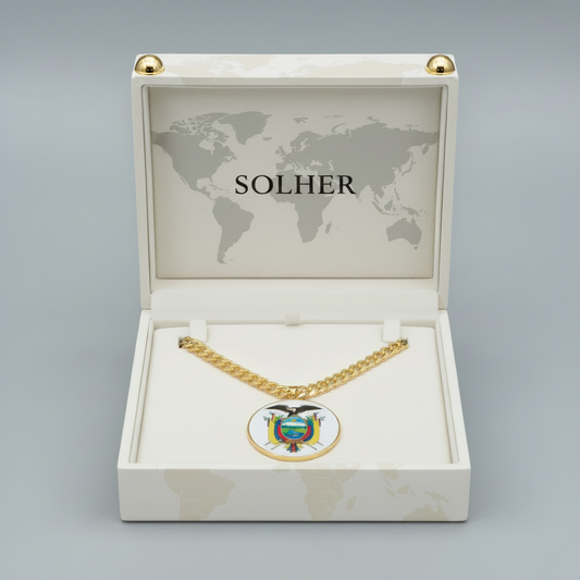 Cadena ⛓️ con colgante escudo de Ecuador 🇪🇨 XXL