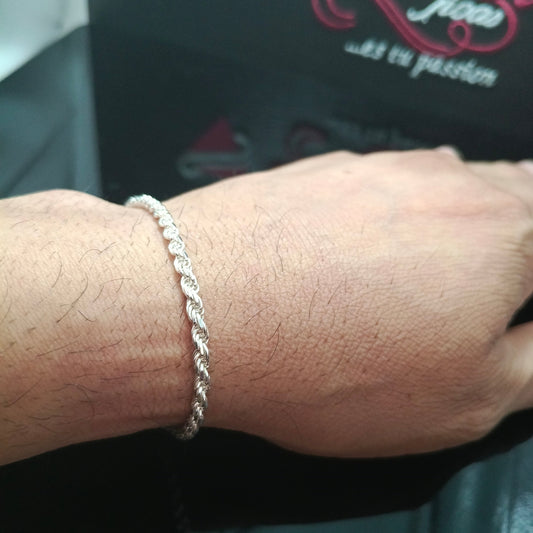 Pulsera  Cordón 100% Plata 3mm