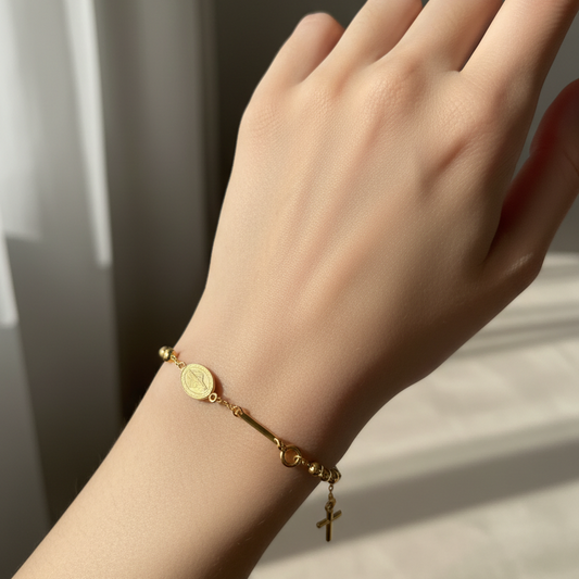 Pulsera virgen con Cruz