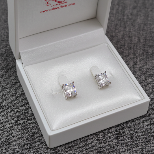 Pendientes Con Circón corte Rectangular unisex