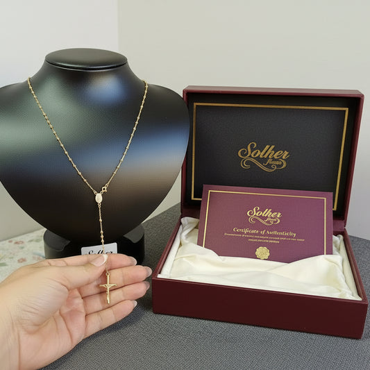 Rosario  4mm   Silver and Gold 70cm-
