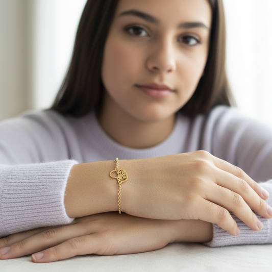 Pulsera Corazon Mis 15 Años Gold.
