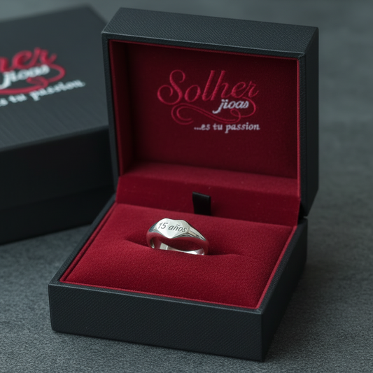 Anillo Sello Corazón  S Personalizable  Silver