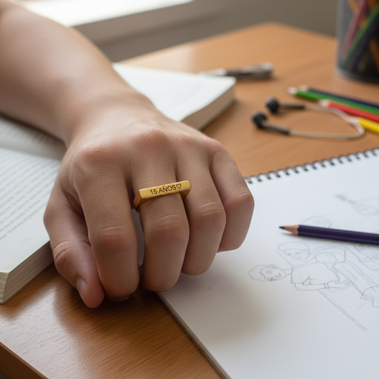 Anillo 15 años Unisex  Gold. (