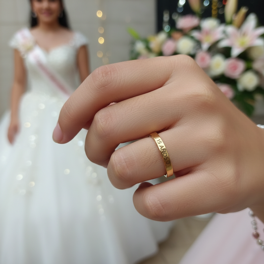 Anillo 15 años Unisex  Gold.