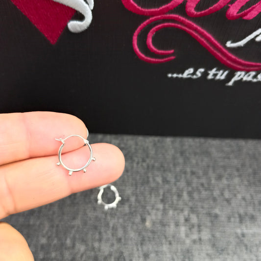 ARGOLLAS PLATA 925 BOLITAS CIERRE DE CLIC