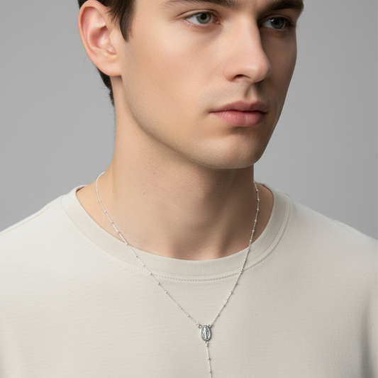 Rosario plata bola 3mm