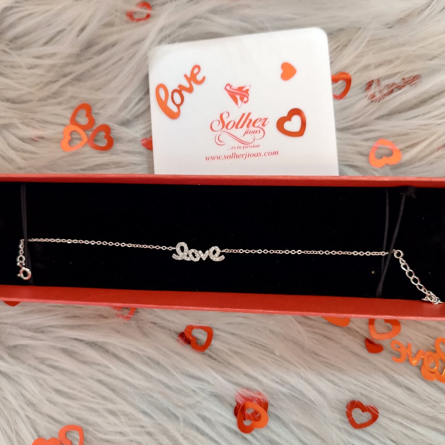 Pulsera LOVE plata circonitas finas