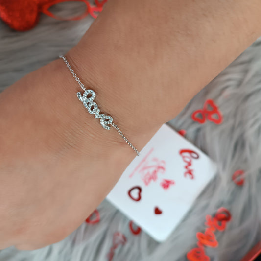 Pulsera LOVE plata circonitas finas