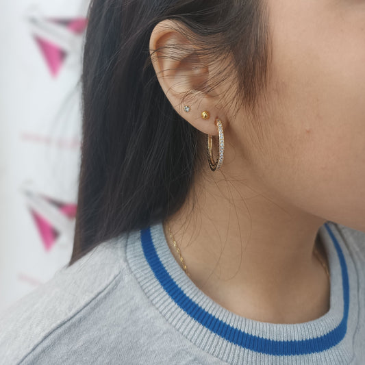 Argollas ARC con circonitas finas Gold