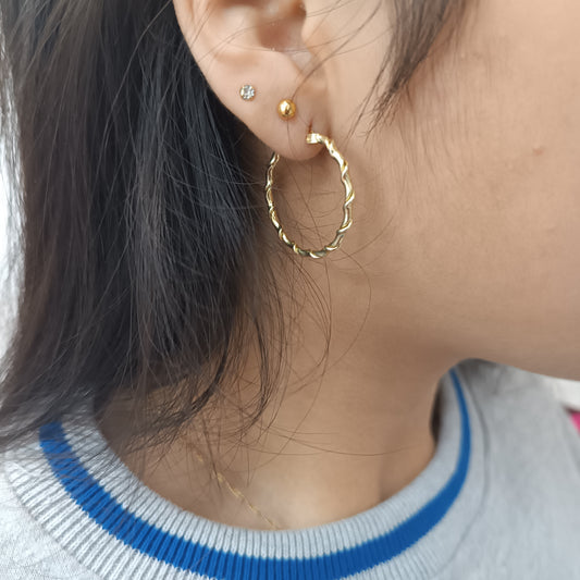 Argollas trenzadas Gold