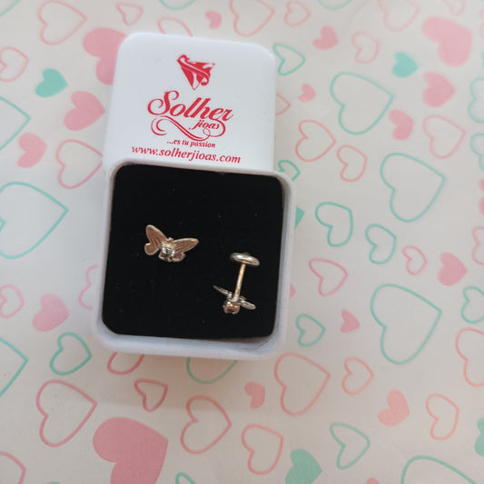 Pendientes Mariposa con circonita Gold.